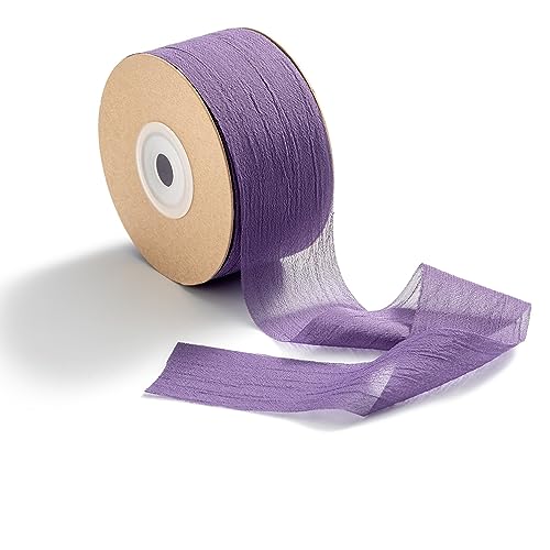 CHUQING Geschenkband Breit Violett Schleifenband Hochzeit ​Band Schleife Bänder Stoffband Chiffonband für Bastelarbeiten Geschenkverpackung Geburtstag Geschenke,38 mm x 23 m,Lavendel Lila von CHUQING