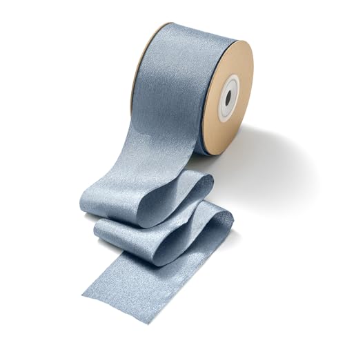 CHUQING Geschenkband Grau Blau Schleifenband Blau Breit Seidenband Chiffonband Dusty Blue Dekoband,5 cm x 23 m CHUQING Geschenkband Grau Blau Schleifenband Blau Breit Seidenband Chiffonband Dusty Blue Dekoband,5 cm x 23 m von CHUQING