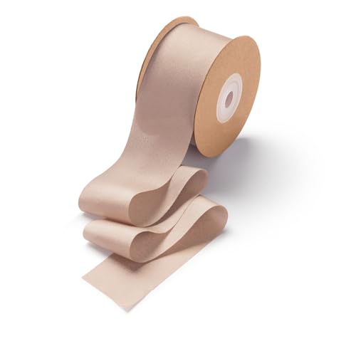 CHUQING Geschenkband Natur 1 Rollen 3,8cm Chiffonband,Schleifenband Stoffband für DIY Handwerk Weihnachten Deko Hochzeit Party Basteln von CHUQING