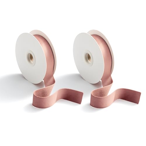 CHUQING Geschenkband Rosa,Samtband Altrosa,Schleifenband Samt Dekoband Stoffband Velvet, 25 mm x 9 m,2 Rollen CHUQING Geschenkband Rosa,Samtband Altrosa,Schleifenband Samt Dekoband Stoffband Velvet, 25 mm x 9 m,2 Rollen von CHUQING
