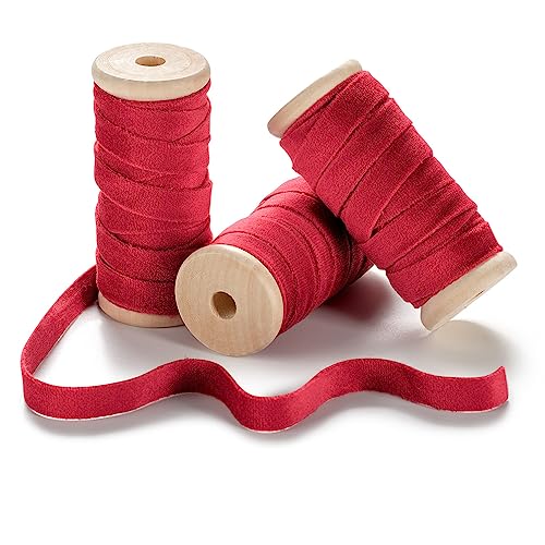 CHUQING Geschenkband Rot 10 mm Breit Schleifenband Stoff Dekoband für Weihnachten Geschenkverpackung, Hochzeit Weihnachtsdeko Party Bastelarbeiten CHUQING Geschenkband Rot 10 mm Breit Schleifenband Stoff Dekoband für Weihnachten Geschenkverpackung, Hochzeit Weihnachtsdeko Party Bastelarbeiten von CHUQING