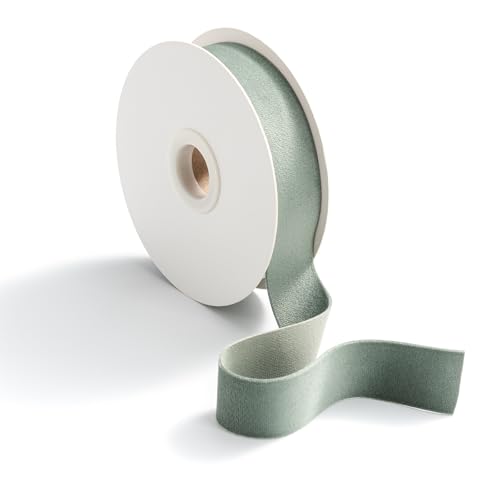 CHUQING Geschenkband Samt 9 m x 25 mm Grün Samtband Schleifenband Dekoband Seidenband Salbeigrün von CHUQING