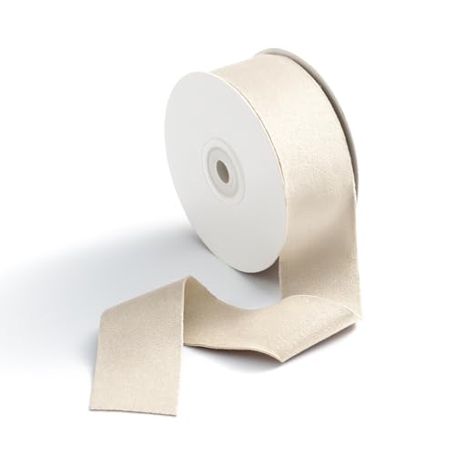 CHUQING Samtband Creme Geschenkband Samt Beige Schleifenband Hochzeit Samtschleife Dekoband Breit 3,8 cm x 9 m CHUQING Samtband Creme Geschenkband Samt Beige Schleifenband Hochzeit Samtschleife Dekoband Breit 3,8 cm x 9 m von CHUQING