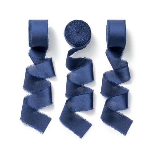 CHUQING Schleifenband Blau Geschenkband Breit Dunkelblau Satinband Blautöne Seidenband Dekoband für Hochzeit 2,5 cm X 6,4 m CHUQING Schleifenband Blau Geschenkband Breit Dunkelblau Satinband Blautöne Seidenband Dekoband für Hochzeit 2,5 cm X 6,4 m von CHUQING