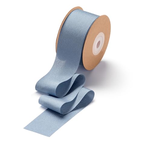 CHUQING Schleifenband Hochzeit Geschenkband Breit Blau Grau 1 Rollen Dekoband Stoffband Chiffonband,38 mm x 22,8 m CHUQING Schleifenband Hochzeit Geschenkband Breit Blau Grau 1 Rollen Dekoband Stoffband Chiffonband,38 mm x 22,8 m von CHUQING