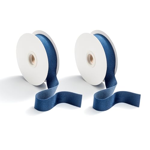 CHUQING Schleifenband Samt Blau Breit 25 mm Samtband Blaues Geschenkband Samt Dekoband Stoff,2 Rollen CHUQING Schleifenband Samt Blau Breit 25 mm Samtband Blaues Geschenkband Samt Dekoband Stoff,2 Rollen von CHUQING