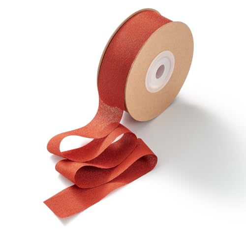 CHUQING Schleifenband Terracotta Chiffon Geschenkband Breit Seidenband Chiffonband Dekoband Stoffband 2,5 cm x 23 m,Orange CHUQING Schleifenband Terracotta Chiffon Geschenkband Breit Seidenband Chiffonband Dekoband Stoffband 2,5 cm x 23 m,Orange von CHUQING