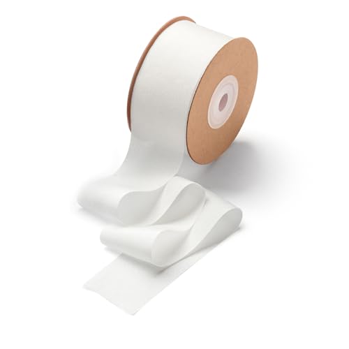 CHUQING Weiß Geschenkband, edles Schleifenband zum Dekorieren & Basteln, zum Einpacken besonderer Geschenke, für Hochzeiten, Taufen (38mm/22,8m),Weiss von CHUQING