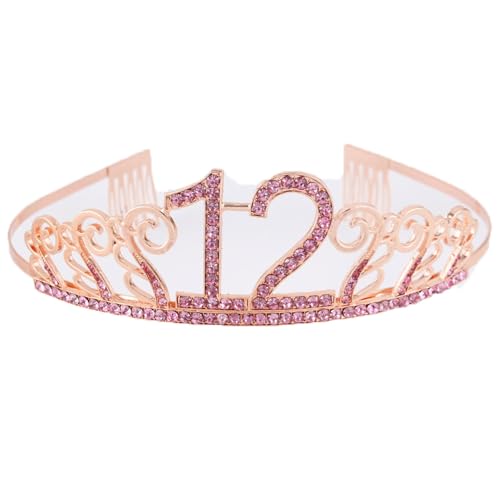 CHUYIX Geburtstag Krone RoseGold-12 Zahlen Happy Birthday Krone mit Kamm Strass Kristall Krone Haarreif mit Zahl Geburtstag Tiara Geburtstag Crown für Geburtstag Party Favor Supplies Tortenkrone(60#) CHUYIX Geburtstag Krone RoseGold-12 Zahlen Happy Birthday Krone mit Kamm Strass Kristall Krone Haarreif mit Zahl Geburtstag Tiara Geburtstag Crown für Geburtstag Party Favor Supplies Tortenkrone(60#) von CHUYIX
