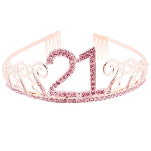 CHUYIX Geburtstag Krone RoseGold 21 Zahlen Happy Birthday Krone mit Kamm Strass Kristall Krone Haarreif mit Zahl Geburtstag Tiara Geburtstag Crown für Geburtstag Party Favor Supplies Tortenkrone(66#) CHUYIX Geburtstag Krone RoseGold 21 Zahlen Happy Birthday Krone mit Kamm Strass Kristall Krone Haarreif mit Zahl Geburtstag Tiara Geburtstag Crown für Geburtstag Party Favor Supplies Tortenkrone(66#) von CHUYIX