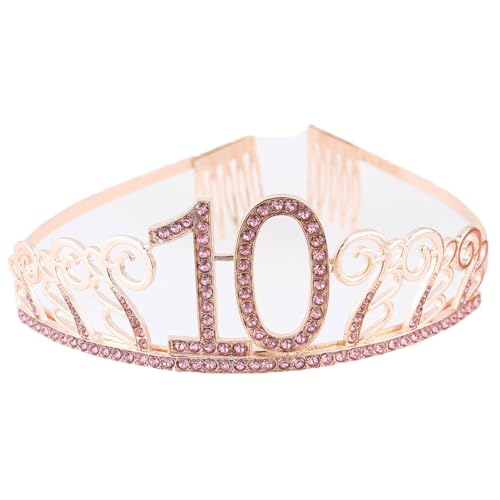 CHUYIX Geburtstag Krone Roségold-10 Zahlen Happy Birthday Krone mit Kamm Strass Kristall Krone Haarreif mit Zahl Geburtstag Tiara Geburtstag Crown für Geburtstag Party Favor Supplies Tortenkrone(10#) CHUYIX Geburtstag Krone Roségold-10 Zahlen Happy Birthday Krone mit Kamm Strass Kristall Krone Haarreif mit Zahl Geburtstag Tiara Geburtstag Crown für Geburtstag Party Favor Supplies Tortenkrone(10#) von CHUYIX