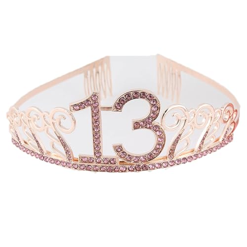 CHUYIX Geburtstag Krone Roségold-13 Zahlen Happy Birthday Krone mit Kamm Strass Kristall Krone Haarreif mit Zahl Geburtstag Tiara Geburtstag Crown für Geburtstag Party Favor Supplies Tortenkrone(11#) CHUYIX Geburtstag Krone Roségold-13 Zahlen Happy Birthday Krone mit Kamm Strass Kristall Krone Haarreif mit Zahl Geburtstag Tiara Geburtstag Crown für Geburtstag Party Favor Supplies Tortenkrone(11#) von CHUYIX