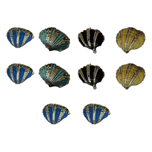 CHUYIX Jakobsmuscheln 10 Stück natürliche kleine Jakobs goldene Kante Muscheln meeresschnecken Beach Seashell anhänger Für Strandparty DIY Basteln Hochzeitsdeko Halskette Schmuck Ohrringe Machen von CHUYIX
