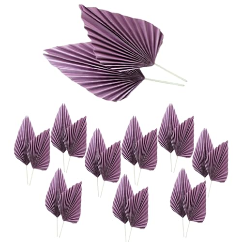 CHUYIX Papierfächer Dekorationen 10 Paar Palmblatt Fächer Tortendeko Gartenschmuck Handpapierfächer frische und stilvolle Papierfächerdekorationen für Hochzeit Geburtstag Wanddekoration Party Deko von CHUYIX