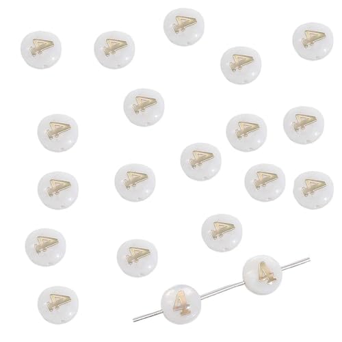 CHUYIX Perlen zum auffädeln lose Perlen für armbänder 20 Stück 8mm Natur Muscheln Perlen Gold Digitaler perlen Flache Runden Muschelperlen Weiße Scheibe Münze Perlen für DIY Schmuck Herstellung von CHUYIX