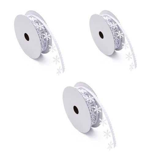 Schneeflocken Band 15m Länge Spitzenband Dekoband Geschenkband Zierband weiß geprägtes Häkelspitze stoffband zum nähen Basteln für Weihnachtsdekoration Hochzeit Geschenkbox Geburtstag Party Schneeflocken Band 15m Länge Spitzenband Dekoband Geschenkband Zierband weiß geprägtes Häkelspitze stoffband zum nähen Basteln für Weihnachtsdekoration Hochzeit Geschenkbox Geburtstag Party von CHUYIX