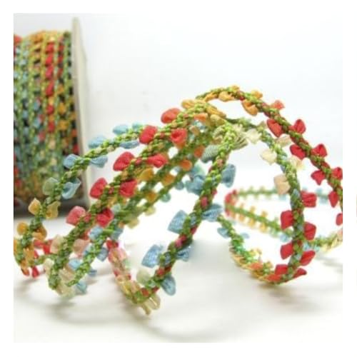 Spitzenband 5 Yards 7mm breit gewebte Borte Spitzenborte dekoband spitzenbordüre Geschenkband Bestickt Spitzenstoff borten bänder für Hochzeit Geschenkbox Kleidung nähen Handmade Zierband von CHUYIX