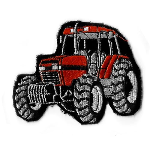 Bügelbild | Traktor rot | Trecker Aufnäher Patches Flicken Applikation | 7,5x6,5 cm von CHW