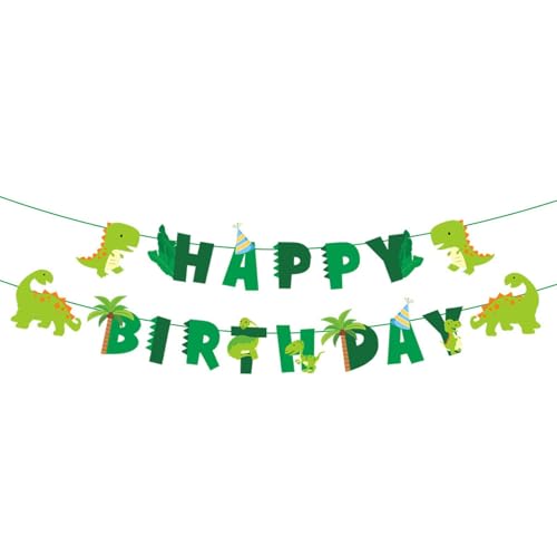 CHarmeFleur Dinosaurier Geburtstags Banner, Dinosaurier Thema Party Dekorationen für Kinder Geburtstags Party, Baby Shower, Dinosaurier Geburtstags Dekorationen, Dinosaurier Party Dekorationen von CHarmeFleur