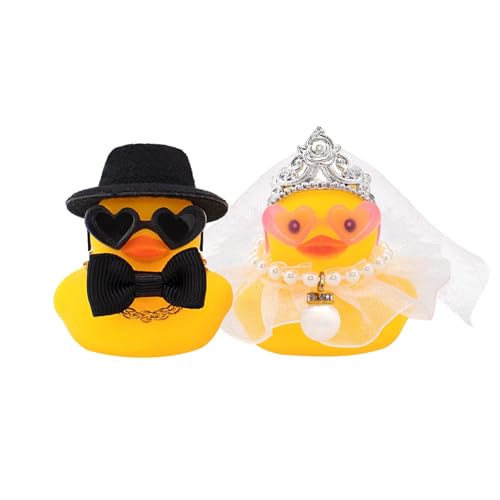CHarmeFleur Paar Set aus 2 Braut und Bräutigam Gummiente für Hochzeitsgeschenke, Partygeschenke, Zeremonie Geschenk Set, Hochzeitsandenken, Hochzeitssegen, Jubiläumspräsent CHarmeFleur Paar Set aus 2 Braut und Bräutigam Gummiente für Hochzeitsgeschenke, Partygeschenke, Zeremonie Geschenk Set, Hochzeitsandenken, Hochzeitssegen, Jubiläumspräsent von CHarmeFleur