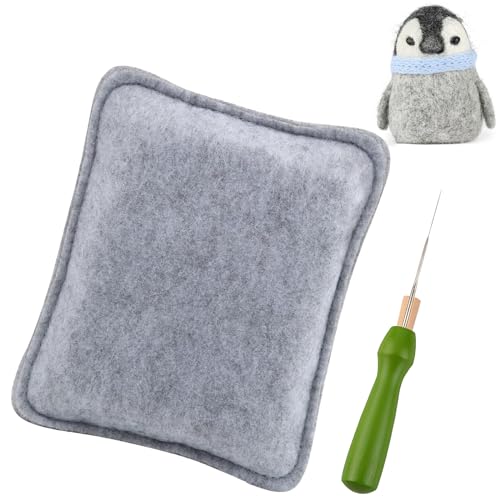 2Pcs Nadelfilz Werkzeugsatz,Filzen Unterlage,Nadelfilzpad,Nadelfilznadeln und Filzpad,Filzen Starterset Trockenfilzen,Unterlage Zum Nadelfilzen,Prickelnadeln mit Holzgriff,Filzpad,für Warmes Geschenk von CHmiss