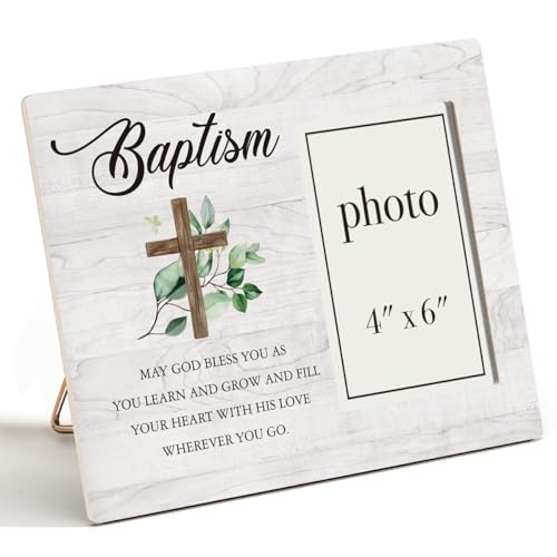 CIANMGD Tauf-Bilderrahmen, Taufgeschenke für Jungen, Taufgeschenke für Mädchen, katholisches Babygeschenk, Holz-Bilderrahmen, 10,2 x 15,2 cm Foto CIANMGD Tauf-Bilderrahmen, Taufgeschenke für Jungen, Taufgeschenke für Mädchen, katholisches Babygeschenk, Holz-Bilderrahmen, 10,2 x 15,2 cm Foto von CIANMGD