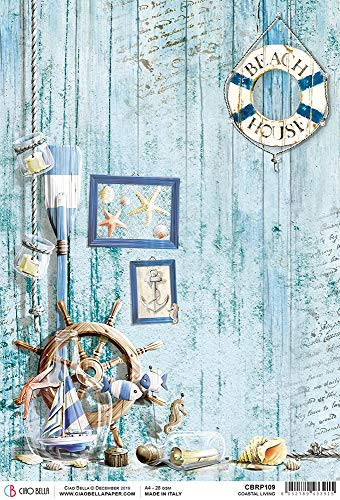 CIAO BELLA PAPER CBRP109 Sommer Reis PA-KÜSTE, Coastal Living, Sound Of Summer, Einheitsgröße von CIAO BELLA PAPER