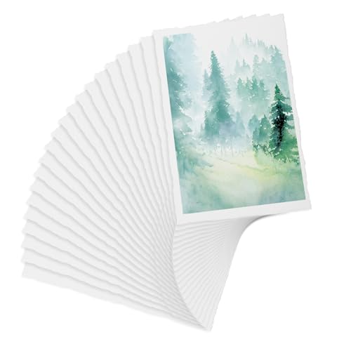 20 Blätter Handarbeit Büttenpapier,Maserung Aquarellpapier,Strukturiert Baumwollpapier,Dickes Büttenpapier für GrußKarten DIY,Gemälde,Briefe,Einladungen Zeichnen, 13 x 18cm(4x6 inch) von CIATBYYJ