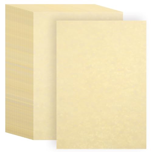 200 Blatt Vintage-Papier, dickeres doppelseitiges Druckpapier, 21,6 x 27,9 cm, altes Pergamentpapier für Druck, Einladung, Brief, Auszeichnung, Diplom, Kunst, Handwerk, Zertifikat, Antik (Hellbeige) von CIATBYYJ