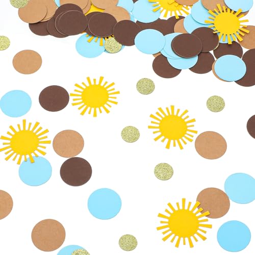 200 Stück Sonnenkonfetti Sonnige Punkte Konfetti Babyparty Konfetti Glitzer Tischdekoration Babyparty Dekorationen für Geburtstag Supplies Geschlecht Enthüllung Party Erste Reise um die Sonne von CIATBYYJ