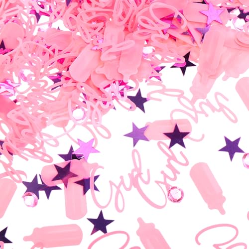 30 Gramm süßes und funkelndes Konfetti für Babypartys, Baby-Mädchen-Dekorationen mit Flaschen, Buchstaben, Mädchen, Sternen, Diamanten, Muster, rosa Konfetti für Babypartys, Geburtstagsfeiern 30 Gramm süßes und funkelndes Konfetti für Babypartys, Baby-Mädchen-Dekorationen mit Flaschen, Buchstaben, Mädchen, Sternen, Diamanten, Muster, rosa Konfetti für Babypartys, Geburtstagsfeiern von CIATBYYJ