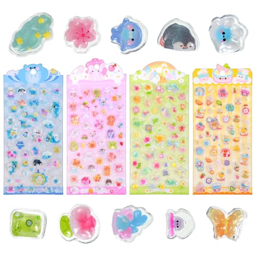 4 Blätte 3D Puffy Stickers,Kleintier Kawaii Sticker,Durchsichtige 3D Sticker,Wasserdicht Tiere Stickers DIY Set,Geeignet für Scrapbooking,Handytaschen,Tagebücher,Laptops 4 Blätte 3D Puffy Stickers,Kleintier Kawaii Sticker,Durchsichtige 3D Sticker,Wasserdicht Tiere Stickers DIY Set,Geeignet für Scrapbooking,Handytaschen,Tagebücher,Laptops von CIATBYYJ