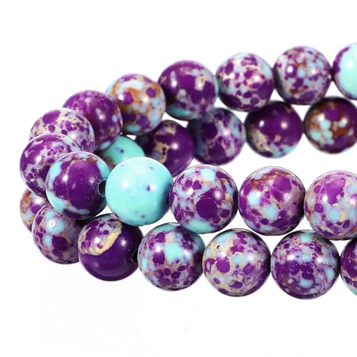 47 Stück Naturstein Perlen,8mm Meeressediment Imperial Jaspis Perlen,Edelstein Perlen,Bunte Runde Steinperlen,Lila-Blau Jaspis Perlen zum Auffädeln,Schmuckherstellung Beads for Jewellery Making 47 Stück Naturstein Perlen,8mm Meeressediment Imperial Jaspis Perlen,Edelstein Perlen,Bunte Runde Steinperlen,Lila-Blau Jaspis Perlen zum Auffädeln,Schmuckherstellung Beads for Jewellery Making von CIATBYYJ