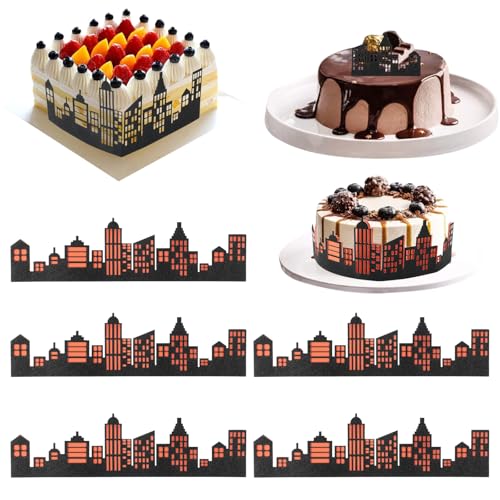 5 Stück Landschaft Thema Tortendeko,Schwarzes Gebäude Cake Topper,Tortenrand Selbstklebende Dekoration,Tortendeko Geburtstag für Geburtstagstorte,Partyfeier 5 Stück Landschaft Thema Tortendeko,Schwarzes Gebäude Cake Topper,Tortenrand Selbstklebende Dekoration,Tortendeko Geburtstag für Geburtstagstorte,Partyfeier von CIATBYYJ