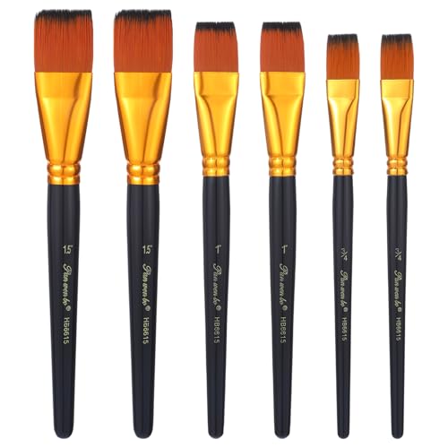 6 Stück Kurzspiel Acryl Pinsel,Hochwertige Pinsel Acrylfarbe,Nylon Flachpinsel,Leichte Reinigung Pinselset,für ölmalerei Aquarellmalerei Gouachemalerei Acrylmalerei Körpermalerei 6 Stück Kurzspiel Acryl Pinsel,Hochwertige Pinsel Acrylfarbe,Nylon Flachpinsel,Leichte Reinigung Pinselset,für ölmalerei Aquarellmalerei Gouachemalerei Acrylmalerei Körpermalerei von CIATBYYJ