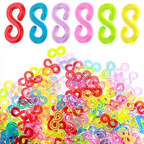 CIATBYYJ S-Clips, Gummiband-Clips, Webstuhl, Gummiband, Clip, Armbandherstellung, Set, Verbindungsstücke, Nachfüllpackungen für DIY-Armbänder und Schmuckherstellung, 1000 Stück von CIATBYYJ