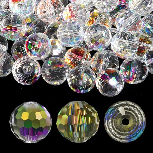 Glasperlen für Sonnenfänger, schöne Sonnenfänger-Perlen, 10 mm, glitzernde Kristallperlen für Schmuckherstellung, Dekorationen, Armbänder, Halsketten, Kristalle, Ornamente, 96-Facettierte Glasperlen für Sonnenfänger, schöne Sonnenfänger-Perlen, 10 mm, glitzernde Kristallperlen für Schmuckherstellung, Dekorationen, Armbänder, Halsketten, Kristalle, Ornamente, 96-Facettierte von CIATBYYJ