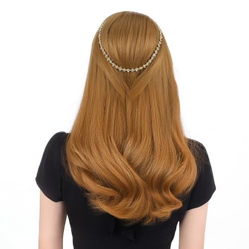 Kristall-Applikationsstreifen, Strass-Kette, Verzierung, Strass-Kette, Zierband zum Nähen, Basteln, ideal für Hochzeit, Party, Weihnachten, DIY-Dekoration (Gold) von CIATBYYJ