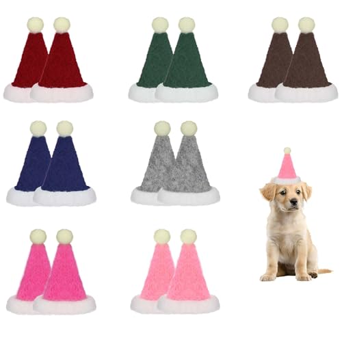 Mini-Partyhüte für Stofftiere, 7 Farben, kleine Kegel-Partyhüte für Spielzeug, verstellbarer Geburtstagshut für Stofftiere, bunte Partyhüte für Puppen, Hunde, Katzen, Kaninchen, Welpen, Feiern, 14 von CIATBYYJ