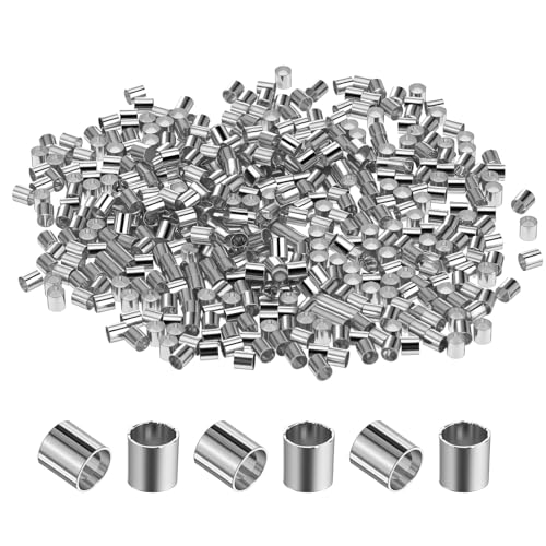 Quetschperlen, Kupfer-Crimpperlen zur Schmuckherstellung, Platin-Crimp-Röhrchen zum Sichern der Enden von Schmuckschnüre, Platin-Quetschröhren für DIY-Schmuck, Ohrringe, Halsketten, Armbänder, 500 Quetschperlen, Kupfer-Crimpperlen zur Schmuckherstellung, Platin-Crimp-Röhrchen zum Sichern der Enden von Schmuckschnüre, Platin-Quetschröhren für DIY-Schmuck, Ohrringe, Halsketten, Armbänder, 500 von CIATBYYJ