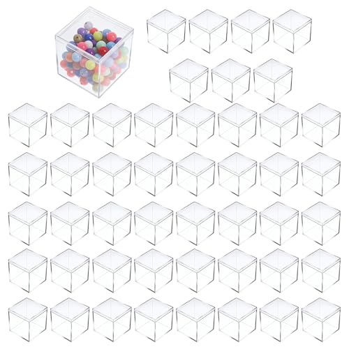 Transparente Acryl-Boxen mit Deckel, kleine Acryl-Präsentationsbox, transparent, quadratisch, Acrylbehälter mit Deckel, Partygeschenkboxen für Süßigkeiten, Ohrringe, Schmuck, kleine Perlen, Hochzeit von CIATBYYJ
