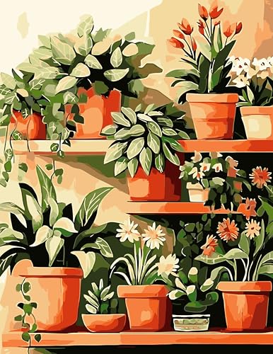 CICISTORY Malen Nach Zahlen für Erwachsene DIY Handgemalt Ölgemälde Malerei mit 4 Pinsel und Acrylfarben Set Paint by Numbers 40x50 cm Ohne Rahmen von CICISTORY