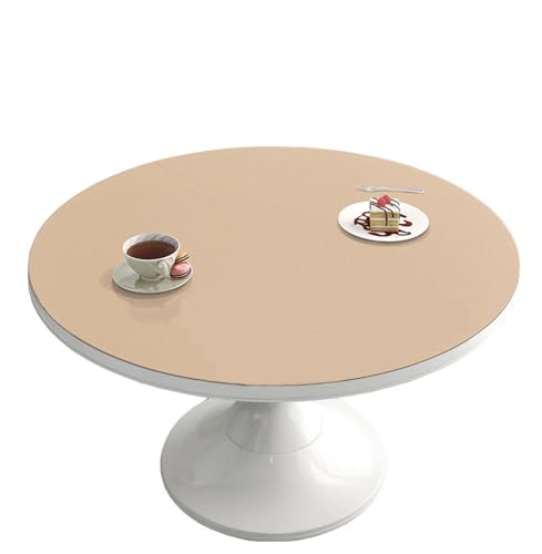 CIEEIN CIEHT PU Tischdecke Tischfoli Tischmatte Schreibtisch Tischfolie Rund Schutzfolie Tischfoli Tischschutz Wasserdicht Apricot Rund 60cm von CIEEIN CIEHT