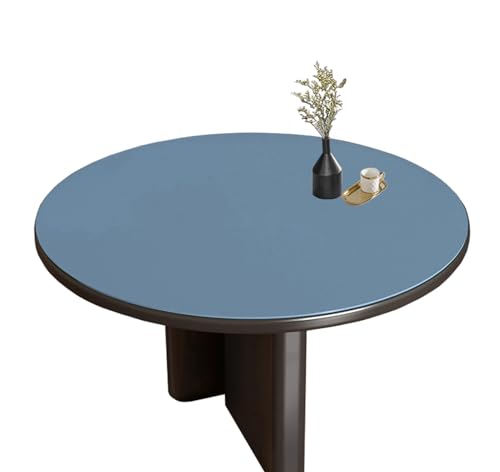 CIEEIN CIEHT PU Tischdecke Tischmatte Schreibtisch Tischfolie Rund Schutzfolie Tischfoli Tischschutz Matte Beideseiten Wasserdicht Dark Blau+Grün Rund 60cm von CIEEIN CIEHT