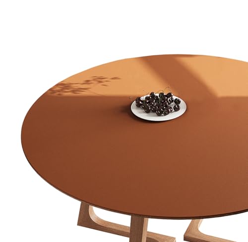CIEEIN CIEHT PU Tischdecke Tischmatte Schreibtisch Tischfolie Schutzfolie Tischfoli Tischschutz Matte Single Side Wasserdicht Braun Rund 60cm von CIEEIN CIEHT