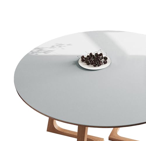 CIEEIN CIEHT PU Tischdecke Tischmatte Schreibtisch Tischfolie Schutzfolie Tischfoli Tischschutz Matte Single Side Wasserdicht Grau Rund 55cm von CIEEIN CIEHT