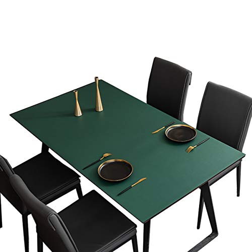 CIEEIN CIEHT PU Tischdecke Tischmatte Schreibtisch Tischunterlage Tischfolie Schutzfolie Tischschutz Matte Wasserdicht Dunkel Grün 80 * 130CM von CIEEIN CIEHT