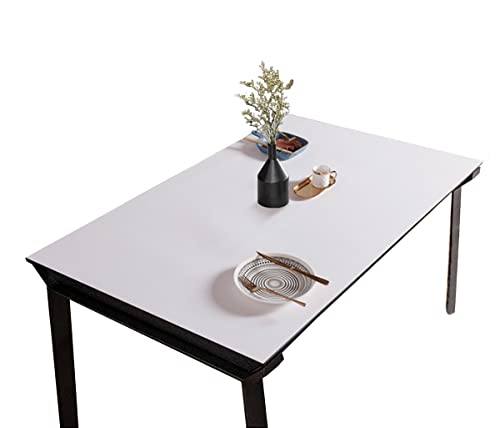 CIEEIN CIEHT PU Tischdecke Tischmatte Schreibtisch Tischunterlage Tischfolie Schutzfolie Tischschutz Matte Wasserdicht Weiß+Grau 80 * 140CM von CIEEIN CIEHT