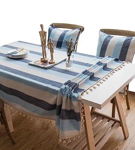 CIEEIN CIEHT Tischdecke Schreibtisch Tischtuch Tischwäsche Couchtisch Küchentischabdeckung Tafeltuch Tassel Blau 100x160CM von CIEEIN CIEHT