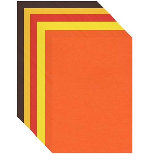 100 Blatt Herbstkarton, 5 verschiedene Farben, dickes Papier, Herbst, Ernte, Erntedankfest, Kartenherstellung, Kunsthandwerk, Einladungen, Grußkarten, Geschenkanhänger von CIEOVO
